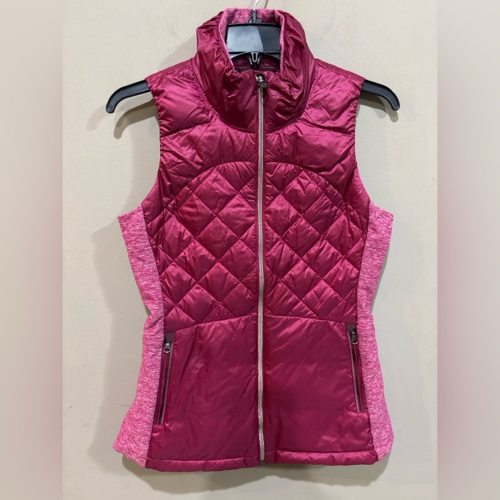 Lululemon Down For A Run Vest Womens 6 Magenta Pink Quilted Puffer